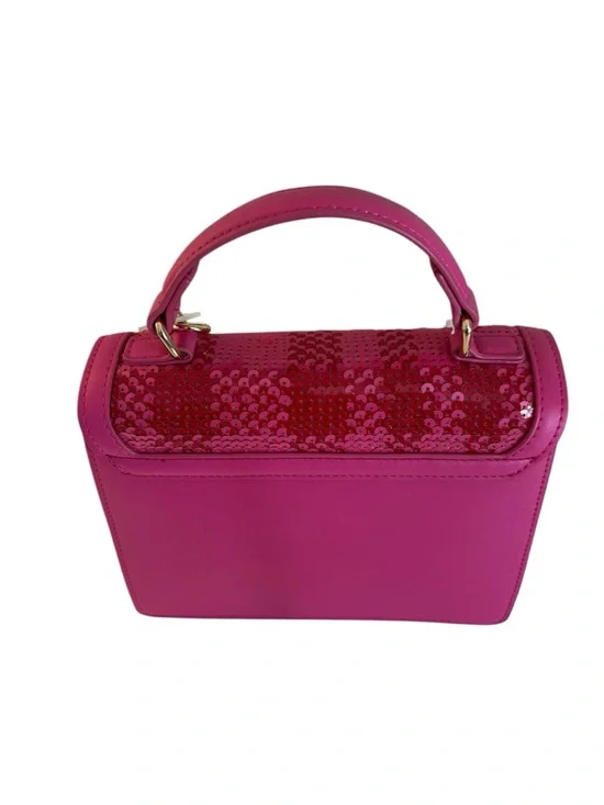 Betsey Johnson Pink Sequin Top-Handle Satchel Crossbody Bag - Picture 6 of 7